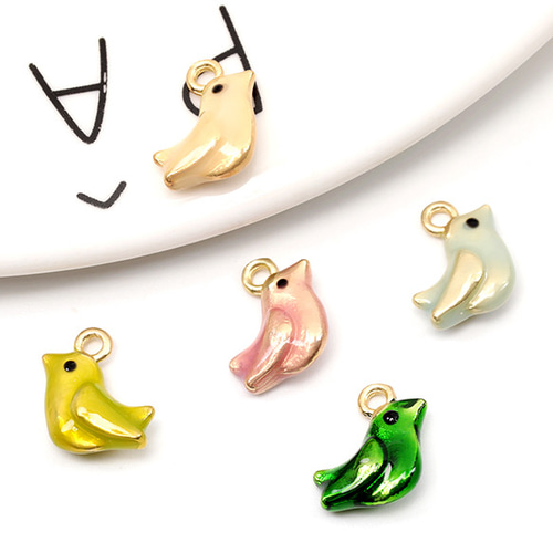 M14309 12個 鳥チャーム エポ加工 とりチャーム 鳥モチーフパーツ