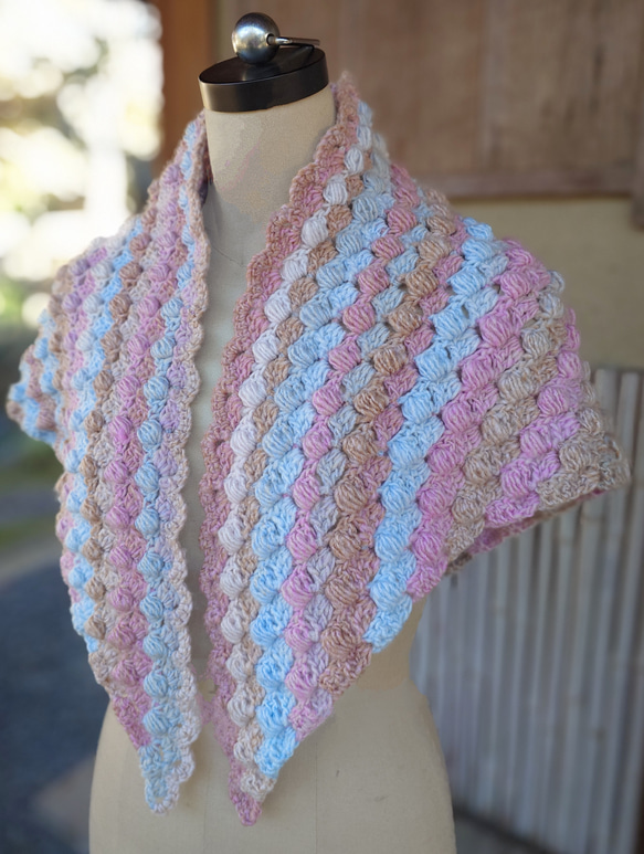 三角ショール/大人ゆめかわ/ユニコーン/手編み/かぎ針編み/パルフェ