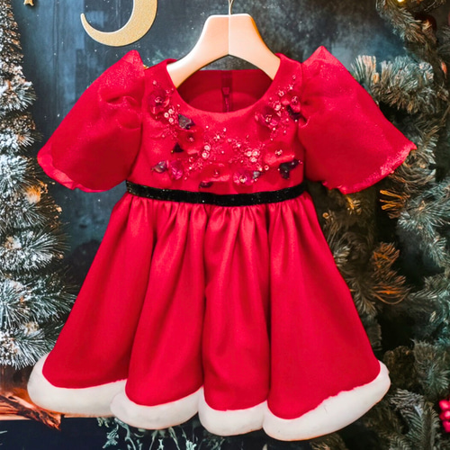 2025クリスマス 80size ベビードレス】ベビーワンピース 女の子 誕生日