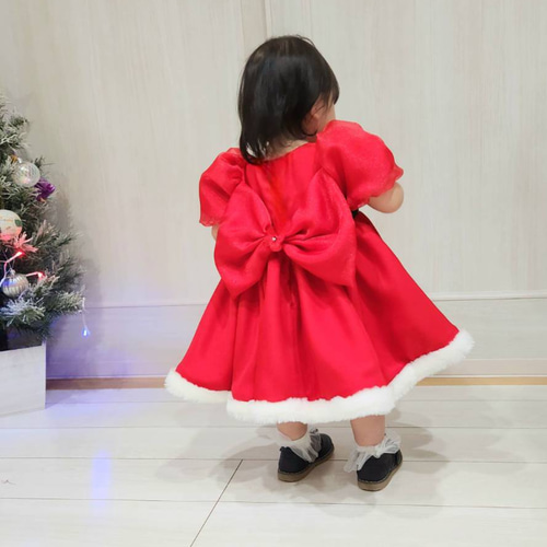 2025クリスマス 80size ベビードレス】ベビーワンピース 女の子 誕生日