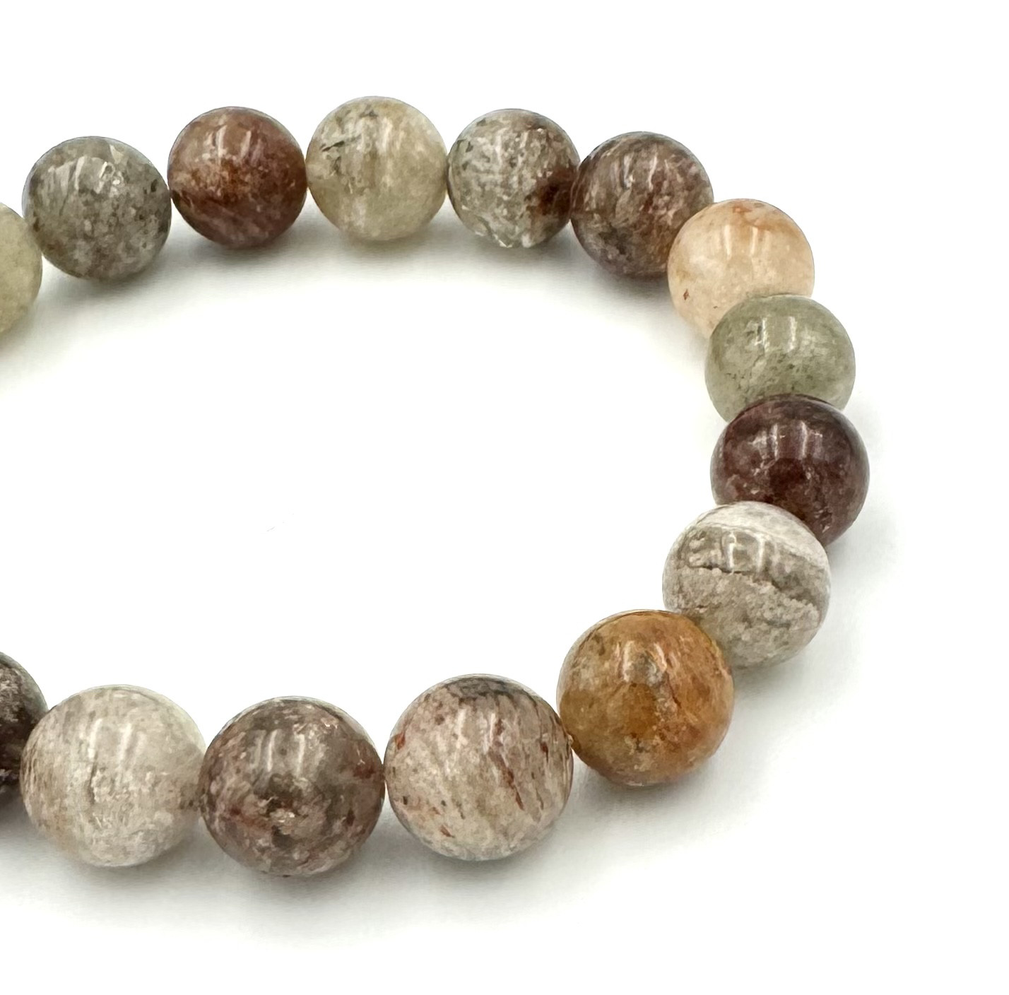 (00285)千層ガーデンクォーツ　 10mm　天然石　デザインブレスレット（先行販売限定価格通常より10％OFF）