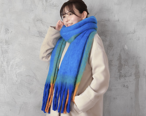 軽くて柔らかくまとう逸品】バルキーニット・ロングマフラー