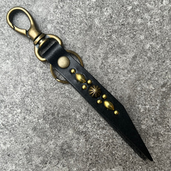 栃木レザー キーホルダー キーリング ストラップ スタッズ 日本製 本革