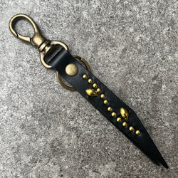 栃木レザー キーホルダー キーリング ストラップ スタッズ 日本製 本革