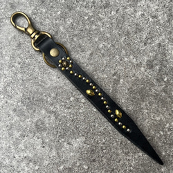 栃木レザー キーホルダー キーリング ストラップ スタッズ 日本製 本革