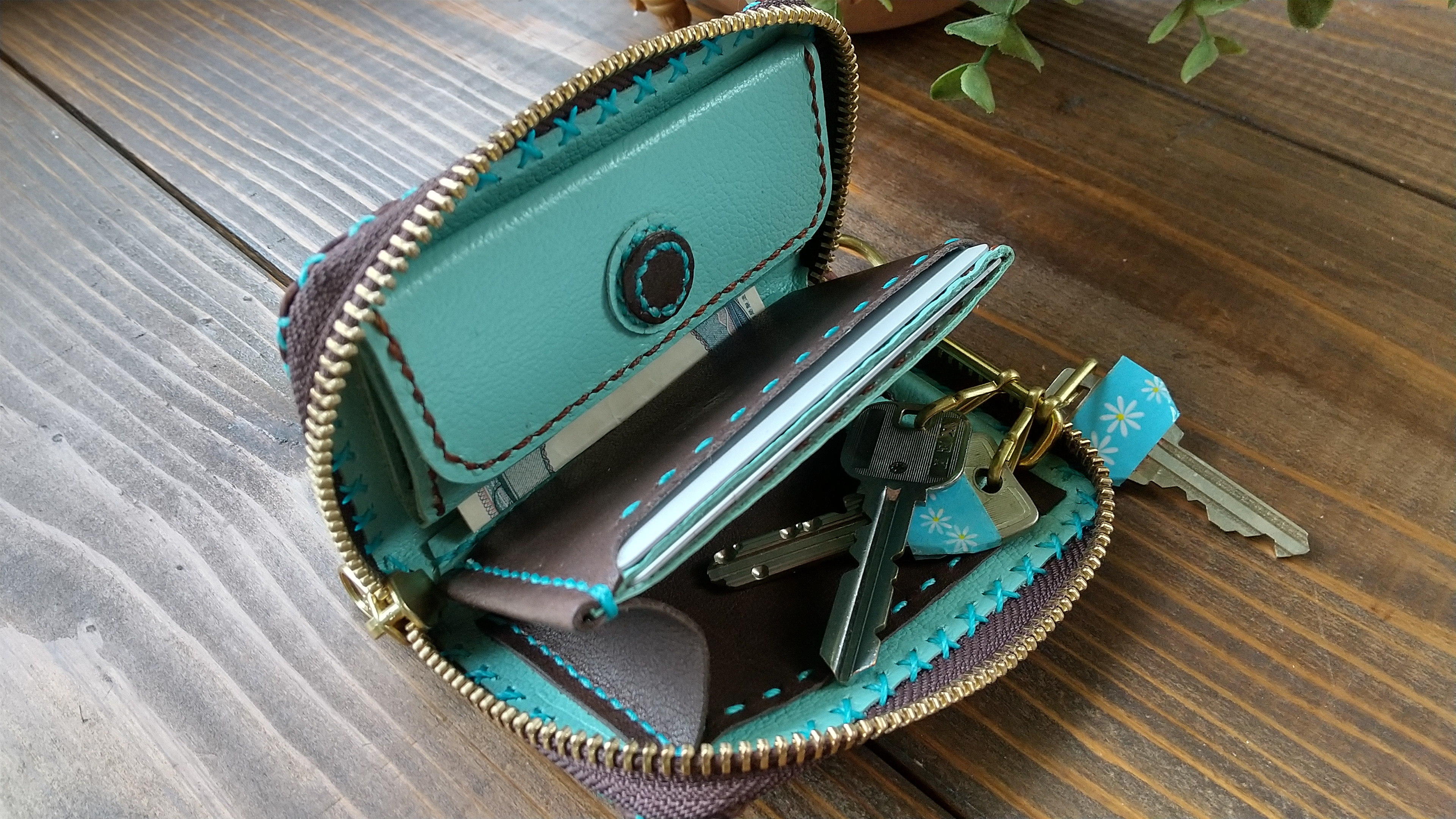 コインケース付キーケース(豚革)