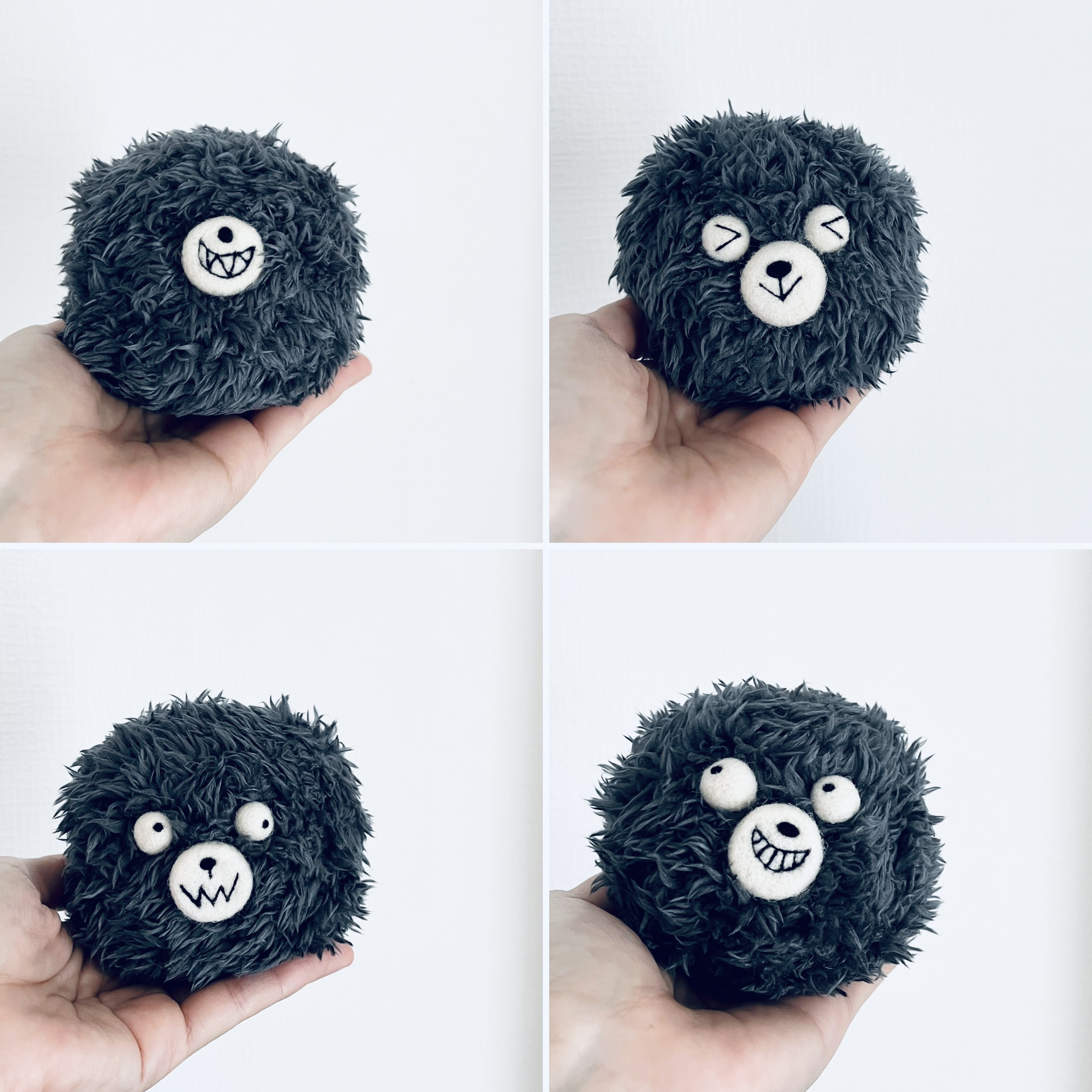 【ふわふわモンスターセットB】サンタ帽子とリース付き