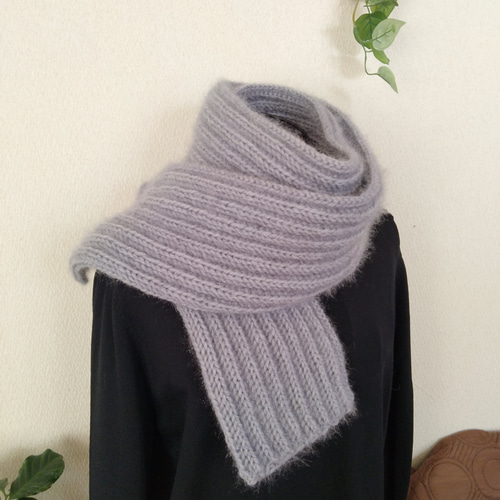 即日発送】#極厚#手編みマフラー#もへあ定番マフラー マフラー monmon