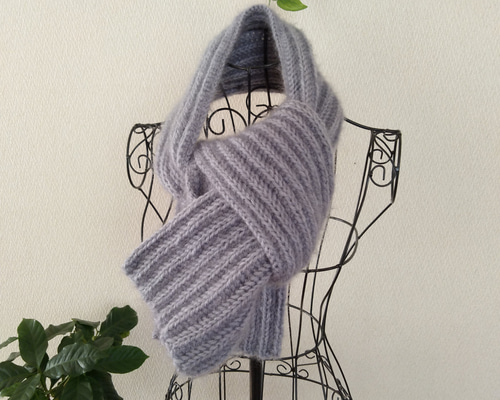 即日発送】#極厚#手編みマフラー#もへあ定番マフラー マフラー monmon