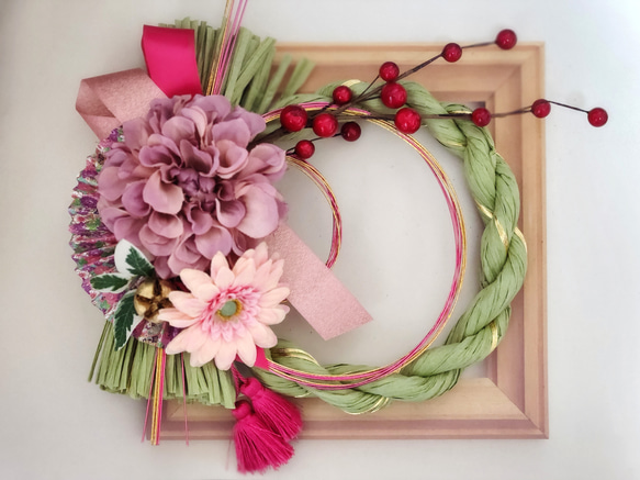 お正月しめ縄リース手作りキット(ナチュラル&水引) しめ縄・しめ飾り