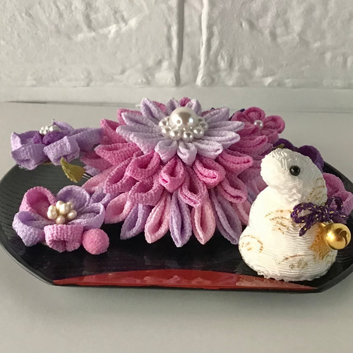 2025年 干支 へび 巳 つまみ細工 ちりめん細工 その他置物 ふくちゃん