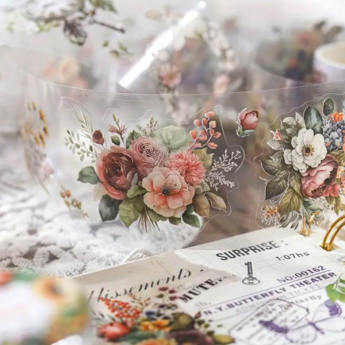 花束シリーズ マスキングテープ コラージュ素材 PET ジャンク