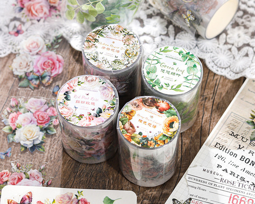 花束シリーズ マスキングテープ コラージュ素材 PET ジャンク