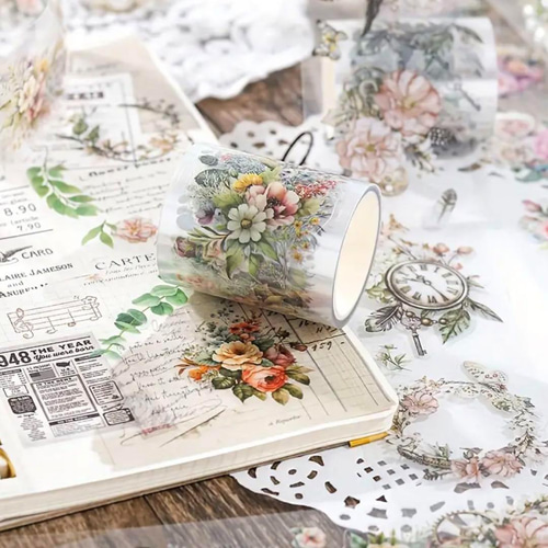 花束シリーズ マスキングテープ コラージュ素材 PET ジャンク