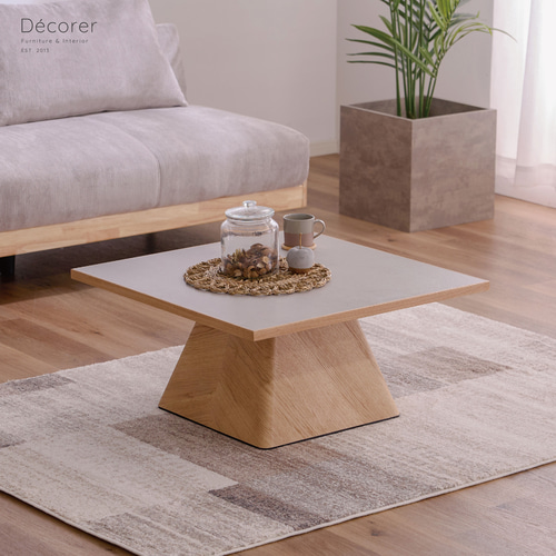 石目調天板のセンターテーブル 【幅75cm 奥行75cm 高さ36cm : 全2色