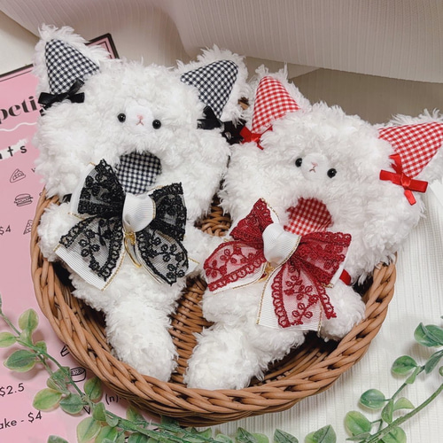 10-14cm ぬいぐるみ用 着ぐるみ ぬい服 ねこ チェック 10-14cm ぬいぐるみ用 着ぐるみ ぬい服 ねこ チェック