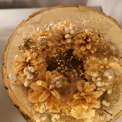 2個set 松ぼっくり&スモークツリーのミニリース リース MUM FLOWERS