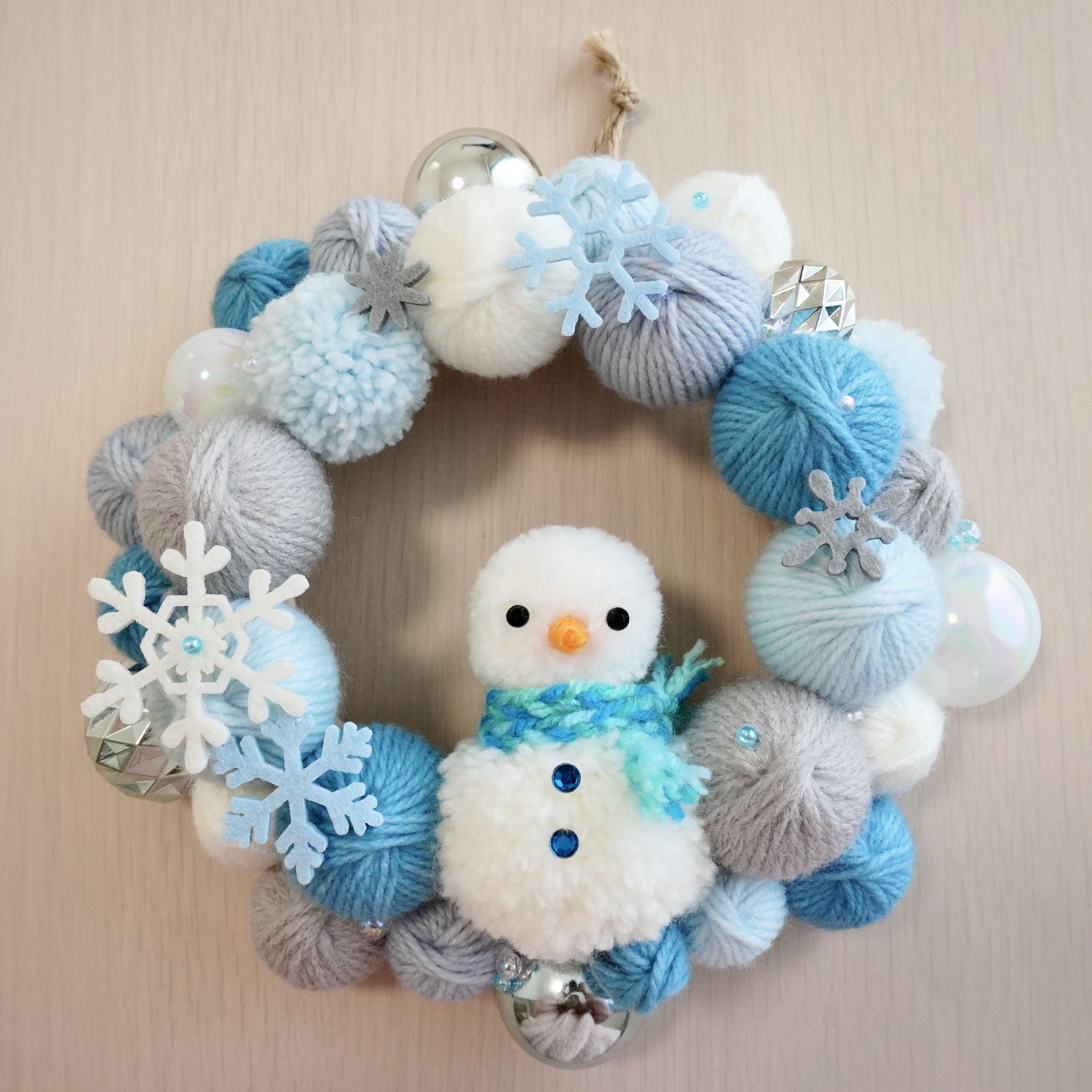 ④【雪だるまfamily】クリスマス シーグラスアート