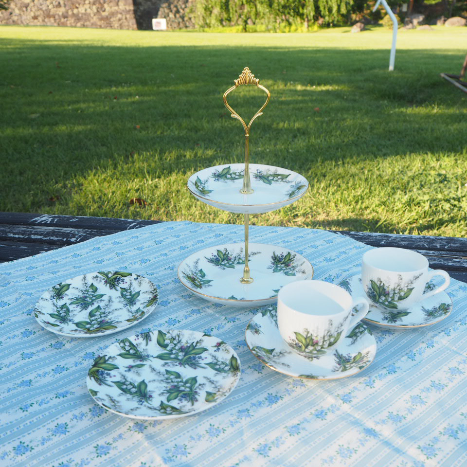 旅行やお花見に！少し小さめアフタヌーンティー　スズラン　プレゼントやお子様のアフタヌーンティーにも❤