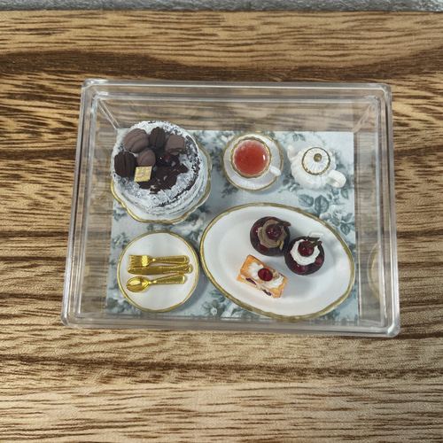 ダークチェリーのスイーツセット ミニチュアスイーツ ダークチェリーのスイーツセット ミニチュアスイーツ その他置物