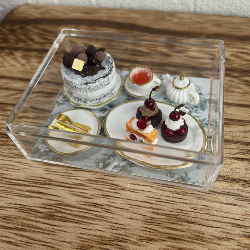 ダークチェリーのスイーツセット ミニチュアスイーツ その他置物 うり