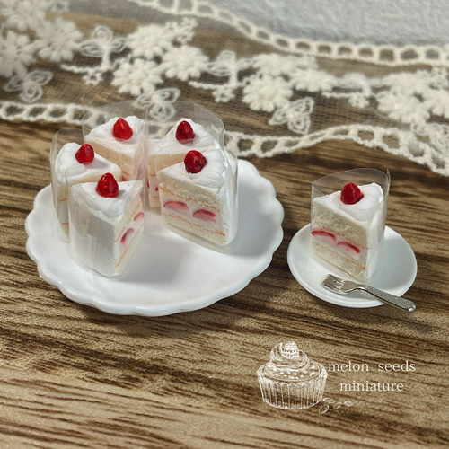 いちごのショートケーキケーキ 6ピース ミニチュアスイーツ その他置物