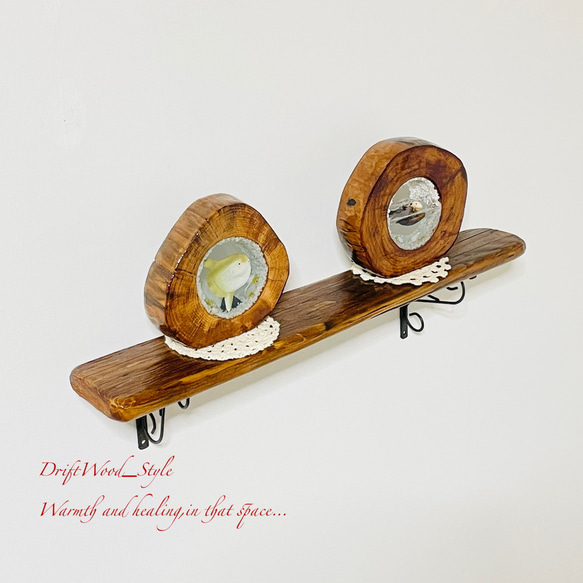 流木インテリア 味わいある流木板のウォールシェルフ ラック フォト ディスプレイ ウォールデコ 壁掛け 棚 北欧 N1 1枚目の画像