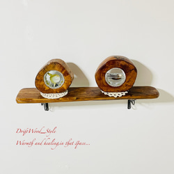 流木インテリア 味わいある流木板のウォールシェルフ ラック フォト ディスプレイ ウォールデコ 壁掛け 棚 北欧 N1 2枚目の画像