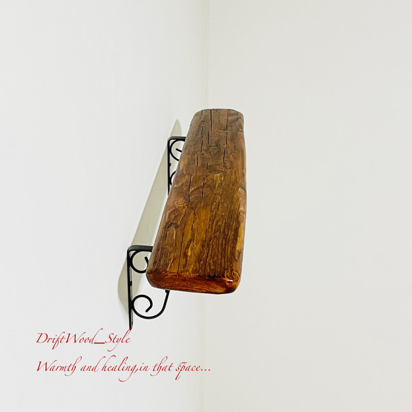 流木インテリア 味わいある流木板のウォールシェルフ ラック フォト ディスプレイ ウォールデコ 壁掛け 棚 北欧 N1 10枚目の画像