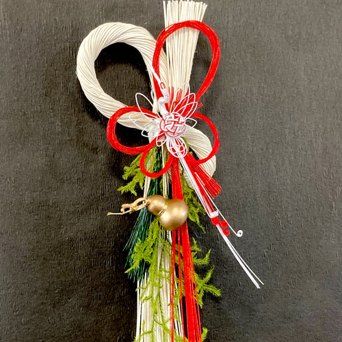 翌日迄に発送】＂金色の瓢箪と神聖なヒカゲノカズラの紅白水引の