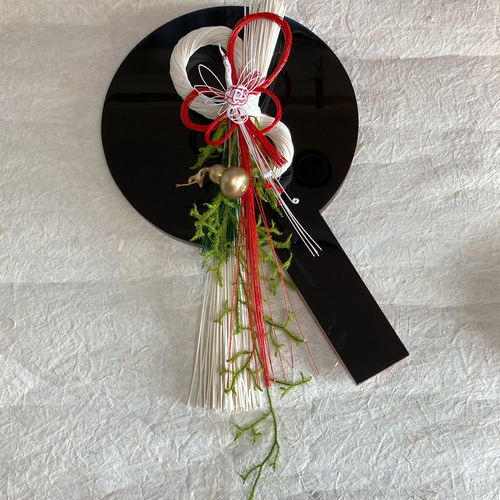 翌日迄に発送】＂金色の瓢箪と神聖なヒカゲノカズラの紅白水引の