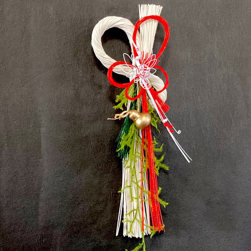 翌日迄に発送】＂金色の瓢箪と神聖なヒカゲノカズラの紅白水引の