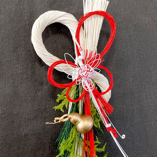 翌日迄に発送】＂金色の瓢箪と神聖なヒカゲノカズラの紅白水引の