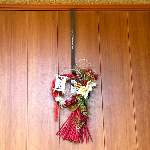 しめ縄 飾り リース 土台 正月 造花 飾り方 鶴 手作り 玄関 捨て方