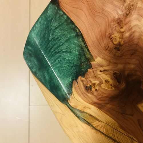 レジンテーブル サイドテーブル ローテーブル 折りたたみテーブル 貝塚