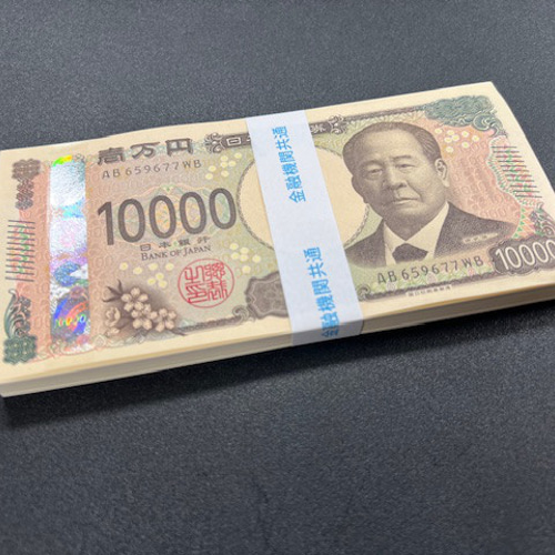 100万円札束 防犯用ダミー紙幣2枚付 金融機関共通帯封 1束 新品