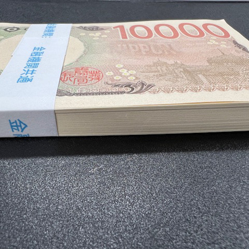 100万円札束 防犯用ダミー紙幣2枚付 金融機関共通帯封 1束 新品 100万円札束 防犯用ダミー紙幣2枚付 金融機関共通帯封 1束 新品