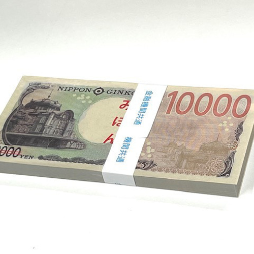 ダミー紙幣100万円札束 100枚すべて印刷 金融機関共通帯封 1束