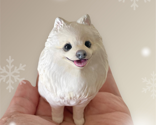 九尾のフィギュアとポメラニアンと昼寝猫　陶器 九尾のフィギュアとポメラニアンと昼寝猫 陶器