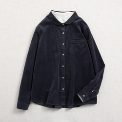 【SALE】初秋から秋冬まで  コーデュロイ生地の長袖ブラウス  コットン100% 5枚目の画像