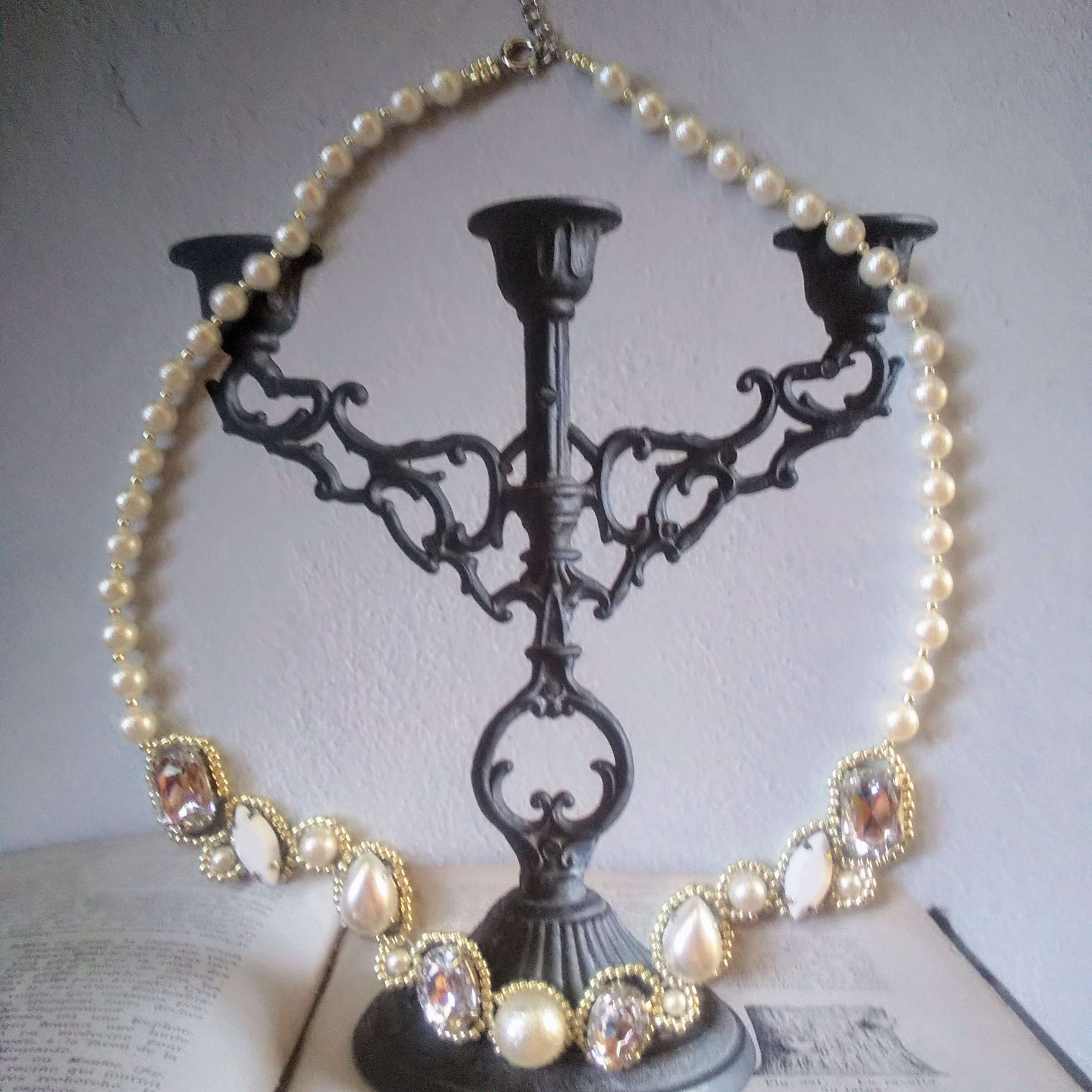 冬の星座  ネックレス 爪付きビジューストーン  エアパール