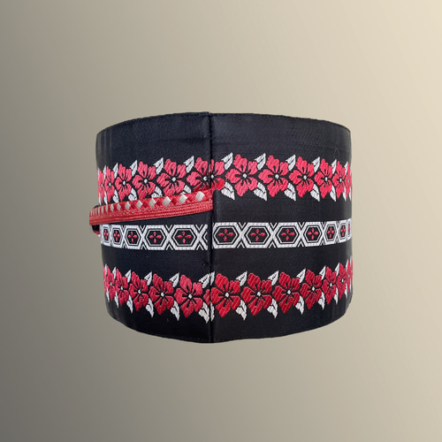 赤黒 刺繍サッシュベルト ウエスト 65〜95cm フォーマル 発表会 和