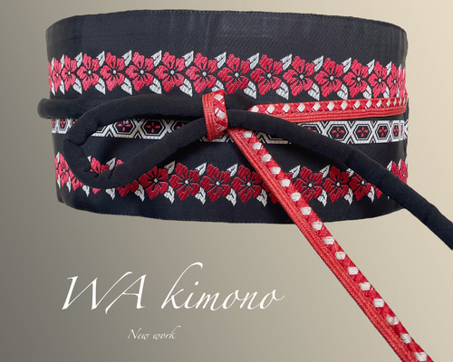 W65〜95cm江戸千代紙 高級感 金糸刺繍煌めくサッシュベルト J61132 4f937bce3bd41e803c3f03b553cba0
