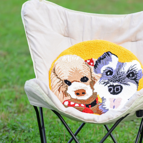 送料＆ギフト無料]直径30センチタフティング で作った「うちの子」の