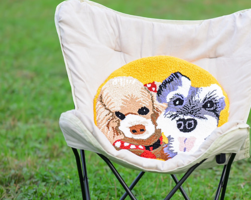 送料＆ギフト無料]直径35センチのタフティング で作った「うちの