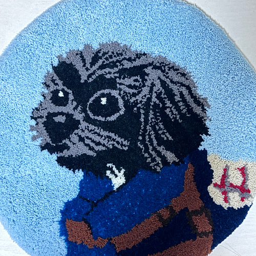 送料＆ギフト無料]直径35センチのタフティング で作った「うちの子」の