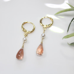 14kgf AAA モアサナイト ピアスチャーム [ ゴールド 華奢