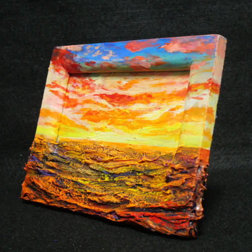油絵 油彩 油彩画 絵 絵画 ミニ絵画【夕日の海】 絵画 HR 通販 油絵 油彩 油彩画 絵 絵画 ミニ絵画【夕日の海】 絵画 HR 通販