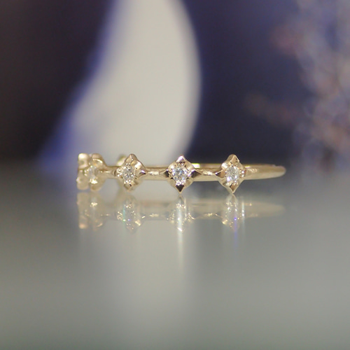 スターレット ハーフエタニティ リング (ダイヤモンド K10