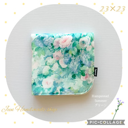ユキエモン ホリデー ピスタチオ 20×20 ガーゼハンカチ ハンドメイド